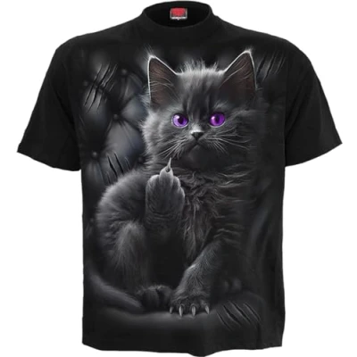 Bild av Spiral Cattitude Tryck på framsidan Svart, XL