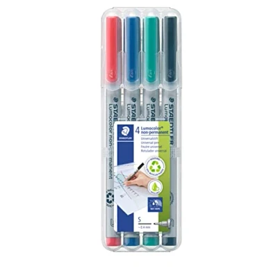 Bild av Staedtler 311 WP4 Feinschreiber Universalstift Lumocolor non permanent, Box mit 4 Stück ST, farbe, superfein (ca. 0,4 mm)