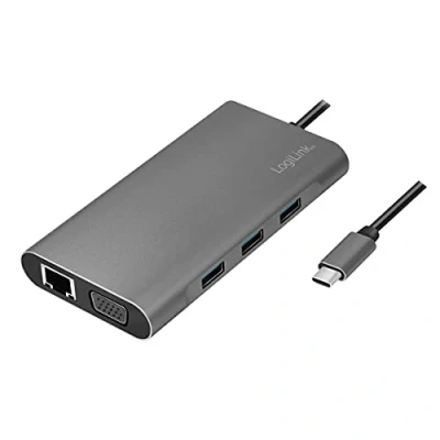 Bild av LogiLink USB 3.2 Gen 1 docking station C 10 port PD silver