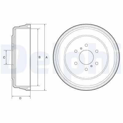Bild av DELPHI BF641 Tambours de Frein sans bague ABS, roulement roue 311