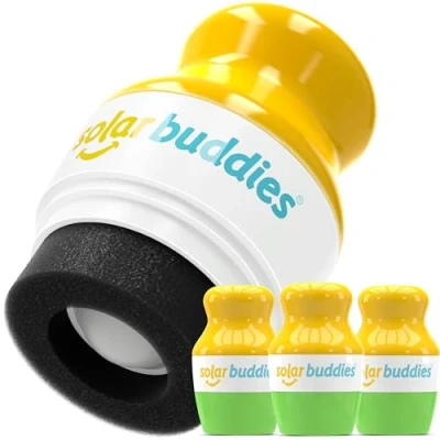 Bild av Solar Buddies Solskyddsapplikator Grön, 3 pack Påfyllningsbar Roll on Svampapplikator för Solskydd, Solkräm &amp; Lotion Barn, Vuxna Familjer Innehåller 100 ml