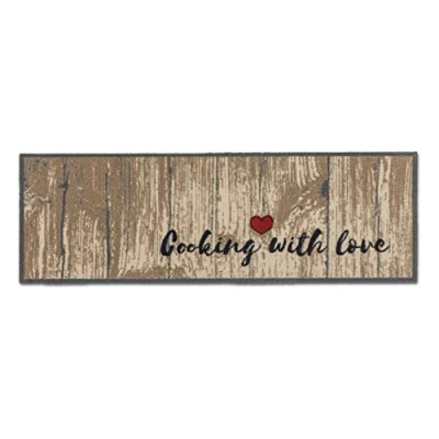Bild av ASTRA Halkfri matta vardagsrum Miabella dörrmatta inomhus kök löpare hall smuts fångande tvättbar i rent flöde 50 x 150 cm matlagning med kärlek