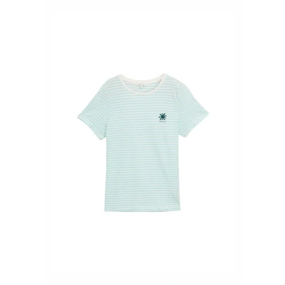 Bild av TOM Tailor MIT Streifenmuster Tshirt med print, Storlek: XS, Blue white irregular stripe