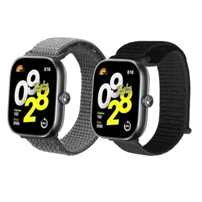 Bild av kwmobile 2x nylonarmband kompatibelt med Xiaomi Redmi Watch 4/band 8 Pro armband band set spänne 14 22 cm svart/flerfärgad