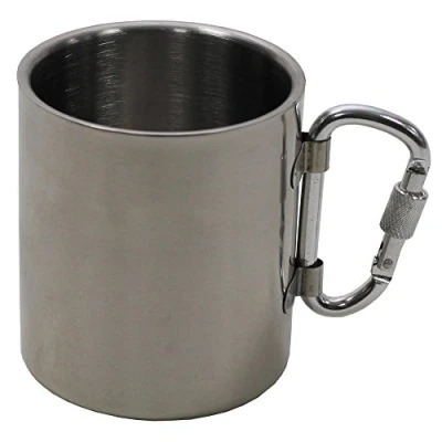 Bild av Fox Utomhuskopp, rostfritt stål, karbinhake, dubbelvägg, 300 ml, fällbart handtag