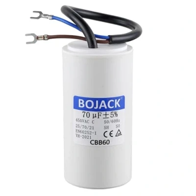 Bild av BOJACK CBB60 70uF 450 V 50/68HZ Startkondensator motorkörningskondensator mikrofaradkondensator med tråd