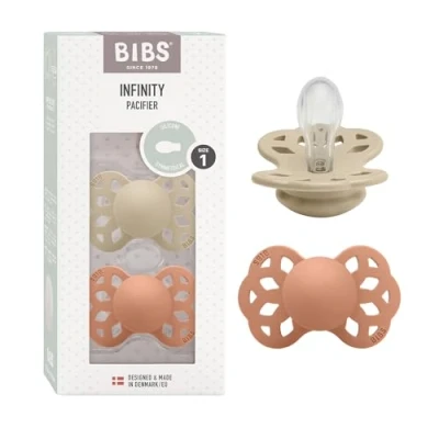Bild av BIBS Infinity Napp 2 pack Silikon Stl 1 Symmetrisk, Vanilla/Peach