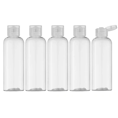 Bild av Toureal 100 ml reseflaskset med flip lock (5 stycken), tom dispenser, plastflaska set, clear cap