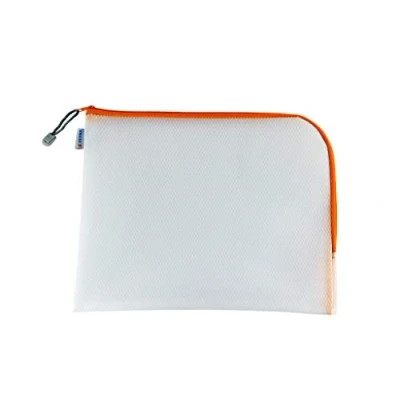 Bild av HERMA 20018 dokumentväska A4 med dragkedja, transparent orange, stor förslutbar synficka förvaringsväska för bärbar dator, surfplatta, dokument, dokument