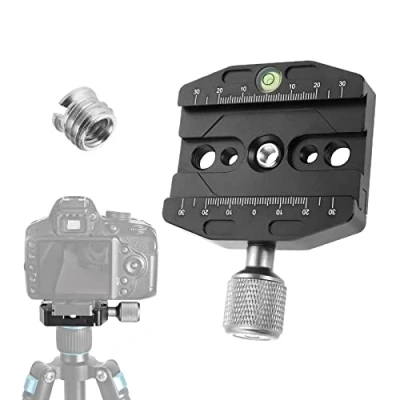Bild av Nizirioo Snabbfrigöringsplatta, snabbkopplingsklämma, snabbkopplingsplatta, snabbfrigöringsplatta adapter för stativ/DSLR kameratillbehör i aluminium