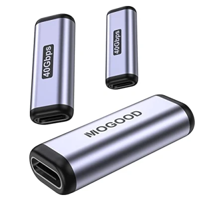 Bild av MOGOOD USB C koppling, hona till adapter, OTG typ omvandlare stöder 40 Gbps PD 100 W 8K 60 Hz koppling förlängning för Thunderbolt 3/4, gränssnittsenheter