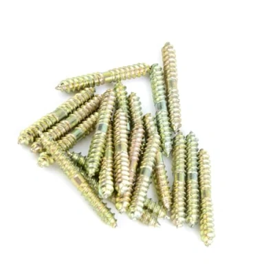 Bild av 20 st plugg skruv järn dubbel ände zinkplätering Självgängande gängskruv 5 x 40 mm skruvar