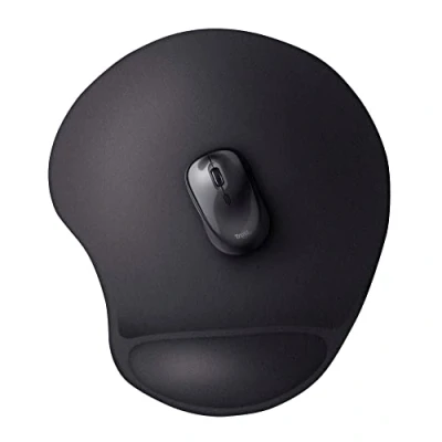 Bild av Trust Bigfoot Ergonomisk XL musmatta med gelkudde 255 x 295 mm, mikrofiberyta, mjuk gel handbollsstöd, stor handstöd, halkfri undersida svart