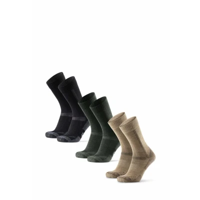 Bild av DANISH ENDURANCE Vandringsstrumpor Set, Merinoull, Unisex, 3 pack Flerfärgad (1x Beige, 1x Grön, Svart/Grå) 39 42