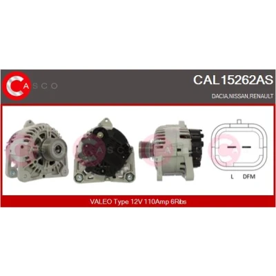 Bild av CASCO CAL15262AS Generator 12V 110A RENAULT: Kangoo I Express, CLIO 3, MEGANE 2 Kombi, NISSAN: Qashqai / Qashqai+2 I, Note DACIA: Duster SUV