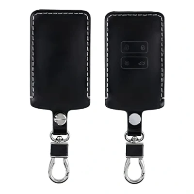 Bild av Kwmobile Car Key Synthetic Leather Case Compatible with Renault 4 Keys SmartKey (Only Keyless Go) Nyckelskydd i High Gloss Black