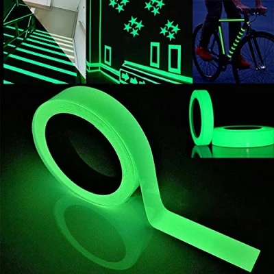 Bild av FULARR 5 m x 3 cm premium självlysande tejp, glöd in the dark fosforescerande band, fluorescerande självhäftande, säkerhetsband, avtagbar vattentät grönt ljus