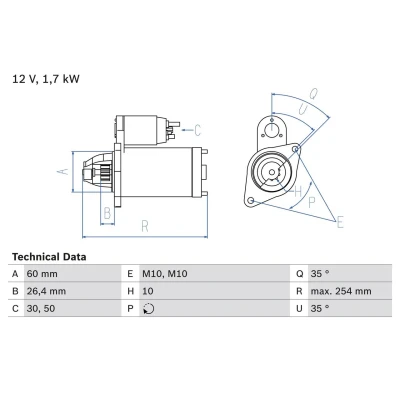 Bild av Startmotor BOSCH 0 986 021 330