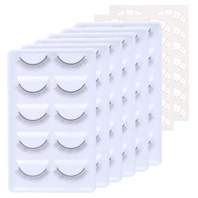 Bild av 25 par övningsfransar för fransförlängning Träning Ögonfransförlängning Övningsfransar att göra egna fransar Tunnt band 8mm Självhäftande Mimic Natural Eyelash Mannequin Head by EMEDA