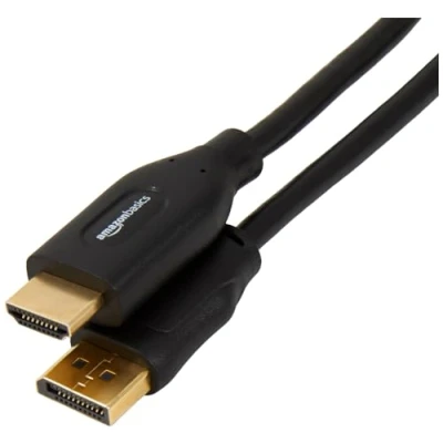 Bild av Amazon Basics DisplayPort till HDMI bildskärmskabel, enkelriktad, 4k vid 30 Hz, 1920 x 1200, 1080p, guldpläterade kontakter, 1,83 m, svart