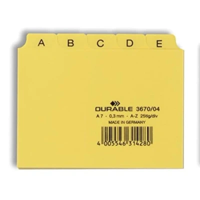 Bild av Durable 367004 Ledkort A Z A7L, gul