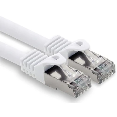 Bild av freiwerk 5,0 m vit 1 st. CAT.7 nätverkskabel Lan Ethernet Patch kabel s FTP LSZH PIMF 10 GB RJ45 kontakt Cat6a