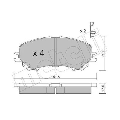 Bild av METELLI 22 1010 1 Jeu de plaquettes frein avec indicateur d&#039;usure NISSAN: X Trail, RENAULT: Koleos 2