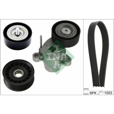 Bild av INA 529 0337 10 Jeu de courroies trapézoïdales à nervures Contrôler et changer roue libre alternateur si nécessaire FORD: FIESTA 6, C Max 2, FOCUS 3