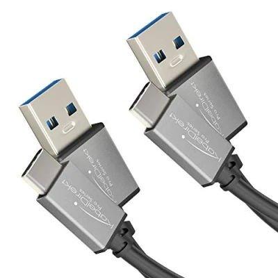 Bild av KabelDirekt USB A 3.0 till C kabel 2 x 1m (datakabel och laddningskabel med superhastighet, lämplig för smarttelefoner surfplattor en port, svart/rymdgrå) PRO serien