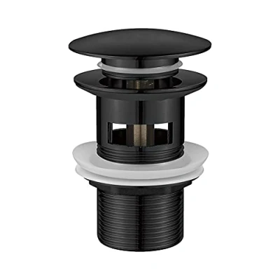 Bild av Ibergrif M20502B Click Clack drainage universal washbasin with overflow, valve plug for bidet, black, m