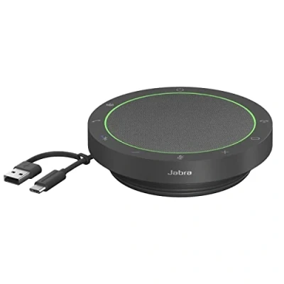 Bild av Jabra Speak2 55 trådlös Bluetooth högtalartelefon med 4 brusreducerande mikrofoner, fullräckvidd 50 mm högtalare, bredbandsljud, kompakt och bärbar MS Teams certifierad, fungerar andra