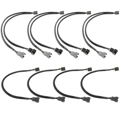 Bild av CESFONJER 4 stycken PWM fläkt delare, PC energi kabel 1 till 2 omvandlare, strömkabel förlängningskabel svart