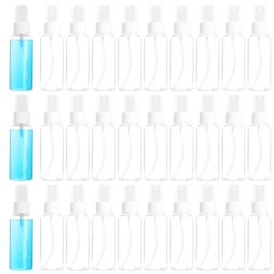 Bild av Belle Vous 30 pack av 50 ml sprayflaskor med fin dusch och lock påfyllningsbara plastflaskor läckageskydd för rengöring, parfymer, eteriska oljor medtagbar resestorlek