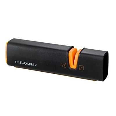 Bild av Fiskars knivslip för knivblad av stål, keramisk slipsten, Edge, Roll Sharp, svart/orange, 1003098