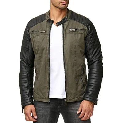 Bild av Redbridge Red Bridge Biker, konstläder, jacka med quiltade områden, XS 5XL R 41451W, M6070 khaki, L