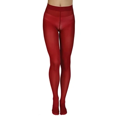 Bild av Annes styling enkla damtights 40 denier matt semi ogenomskinlig mikrofiber klassiska strumpbyxor Zarra, Rosso, L