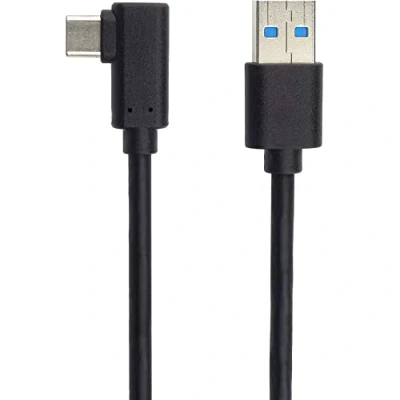 Bild av PremiumCord USB C 90 till 3.0 anslutningskabel 3 m, upp 5 Gbit/s, 3.0/3.1 SuperSpeed datakabel, 3.1 typ kontakt vinklad A kontakt, färg svart, längd m