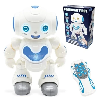 Bild av Lexibook, Powerman® First, My first smart Interactive Toy, Learning Robot Toy for Kids Dansar spelar musik Pojke Flicka, vit/blå, ROB16