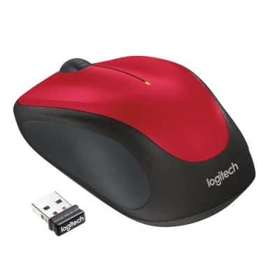 Bild av Logitech M235 trådlös mus, 2,4 GHz med USB Unifying mottagare, 1000 DPI optisk avläsning, 12 månaders batteri, kompatibel PC, Mac, bärbar dator, Chromebook Röd