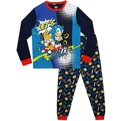 Bild av Sonic The Hedgehog Pojkar Pyjamas Blå 140