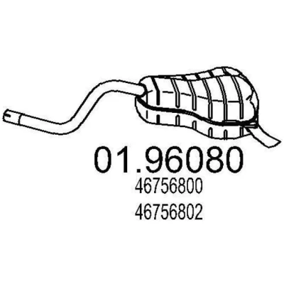 Bild av MTS 01.96080 Silencieux arrière 1000 FIAT: Punto II 3/5 portes, Idea, LANCIA: Ypsilon II, Musa
