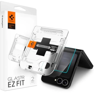 Bild av Spigen EZ Fit Härdat Glas Clear Skärmskydd Samsung Galaxy Z Flip 6 Två Paket