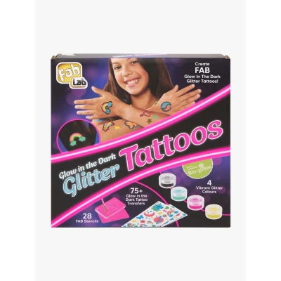 Bild av FAB LAB Glow In The Dark Glitter Tatueringsset