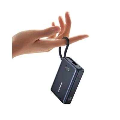 Bild av Baseus Powerbank 10000mAh, Power Bank 45W med Integrerad USB C kabel, PD 3.0 QC 4+ Externa Batterier 45W, 2 och 1 A, för iPhone 16/15/14 Serien, MacBook, Galaxy S24 Ultra
