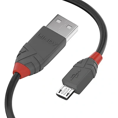 Bild av LINDY 36733 2 m Anthra Line USB 2.0 Typ A till Micro B kabel svart