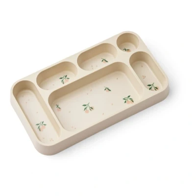 Bild av LIEWOOD Mosu Divider Plate Barnens tallrik Peach / Sea Shell H35 x W30 L17 cm