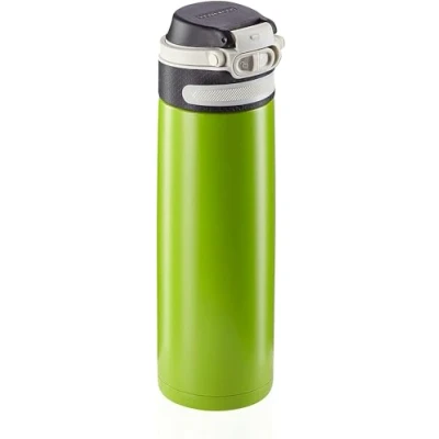 Bild av Leifheit Flip termosmugg 600 ml, kaffemugg 100% tät, praktisk öppning med en hand, dryckesmugg to go filter för vatten fruktbitar, håller drycker varma i upp till 6 timmar, grön