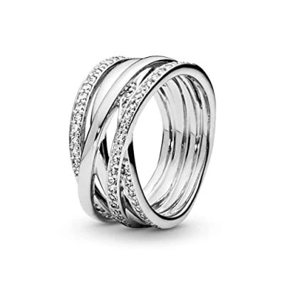 Bild av PANDORA Moments Schlangen Gliederarmband mit Herz Verschluss aus Sterling Silber, kompatibel Charms und Anhängern der Kollektion, Größe: 16cm