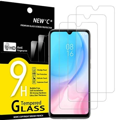 Bild av NEW&#039;C 3 Pack, skärmskydd i glas för Xiaomi Mi A3, CC9e, bubbelfri, 9H hårdhet, 0,33 mm ultratransparent, ultrabeständigt härdat