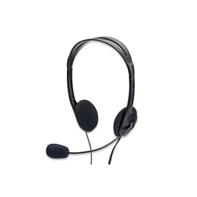 Bild av Ednet Stereo PC Headset Volymkontroll, 3,5 mm stereokontakt, hörlurar: 20 Hz kHz, mikro: 30 Hz16 kHz kabellängd 1,8 m, svart